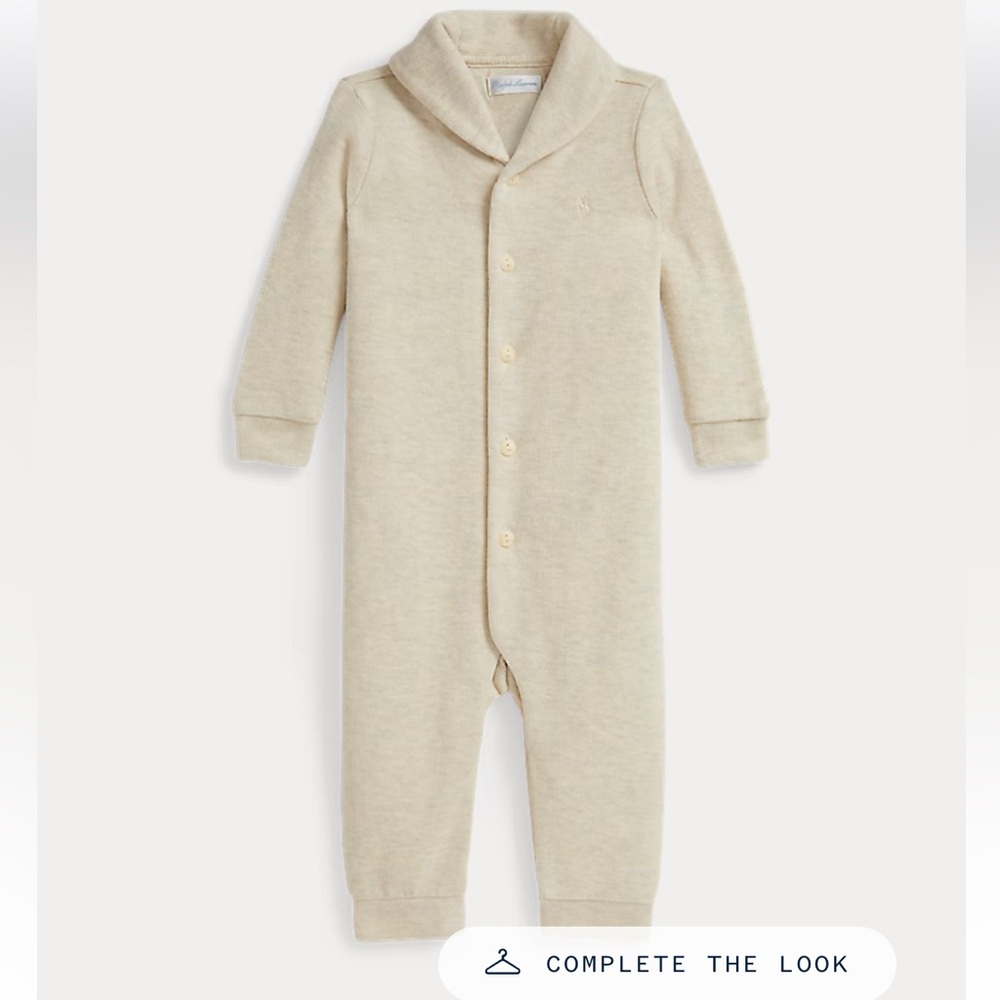NWOT Ralph Lauren Baby Fleece Shawl-Collar Coverall